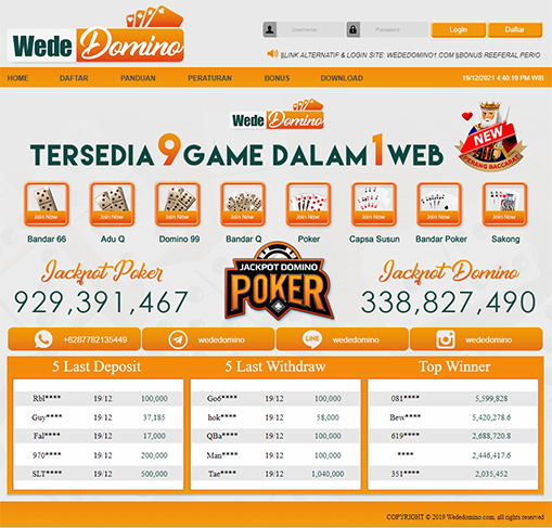 Wededomino Situs Agen Domino99 dan Bandarqq Terbaik Indonesia